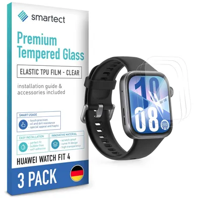 Produktbild von 3x TPU Schutzfolie Klar für Huawei Watch Fit 4 Displayschutz Panzerfolie