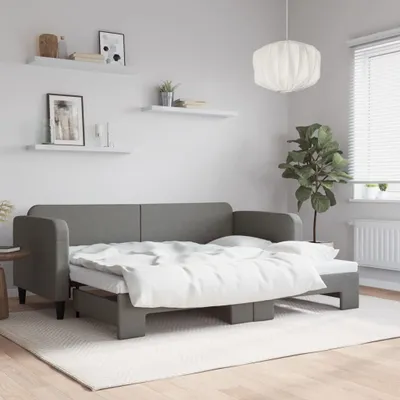Image de Maison Exclusive - Canapé-lit convertible gris foncé 80 x 200 cm, tissu
