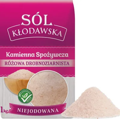 Produktbild von Kłodawa rosa feinkörniges unjodiertes Salz 1kg - Kłodawa Salzbergwerk