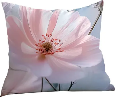 Image de Housse de coussin, housse de coussin en satin de coton 40 x 40 12417 Fleur rose