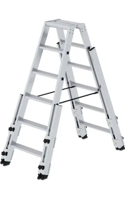 Produktbild von MUNK Günzburger Steigtechnik Stufen-Stehleiter treppengängig 2x6 Stufen