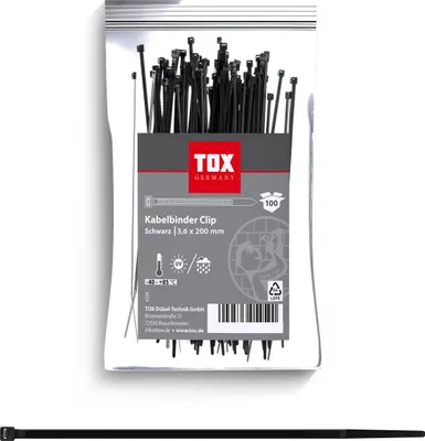 Produktbild von 100 TOX Kabelbinder Clip schwarz