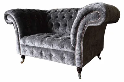 Produktbild von Design Chesterfield Stoff Couch Sessel 1.5 Sitzer Polster Lounge Neu