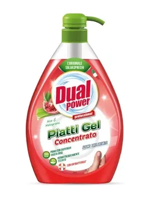 A bottle of dish soap with a pump dispenser.