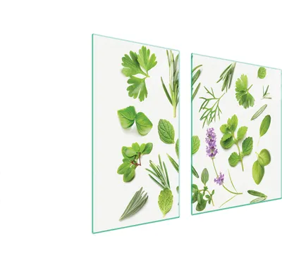 Image de Plaques de recouvrement pour cuisinière 2 pièces 90x52 Couverture de champ en vitrocéramique Planche à découper épices vert