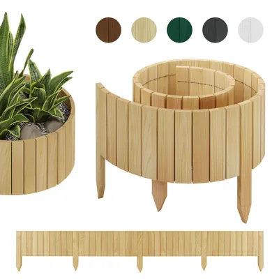 Immagine prodotto di be4nature Rollborder 200 x 20 cm Marrone chiaro Recinzione da giardino impregnata in legno di pino Bordo del letto Recinto in rotolo Bordo del letto Recinto decorativo in legno