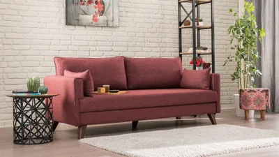 Image de Hanah Home, Bella- BLC1517, Claret,Red, Canapés-lits, Cadre : Bois / MDF