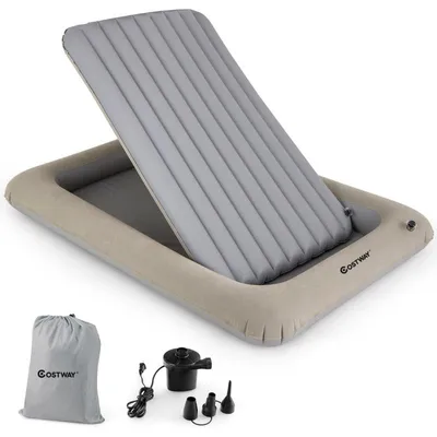 Immagine prodotto di Letto gonfiabile per bambini con pompa elettrica e borsa per il trasporto, modello HY10389DE-GR, dimensioni 152 x 92 x 25 cm, colore grigio