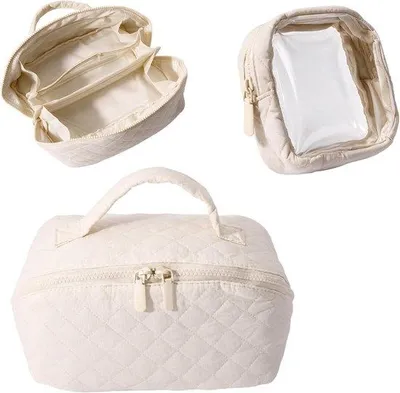 Produktbild von Reise-Kosmetiktasche mit großem Fassungsvermögen – wasserdichte Kosmetiktasche in Schwarz – 180° Öffnung – ideal für Reisen – m-shop