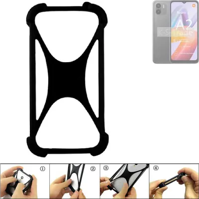Produktbild von K-S-Trade Handy-Hülle Schutz-Hülle kompatibel mit Xiaomi Redmi A2 Silikon Bumper TPU Softcase  Smartphone Stoßschutz, schwarz