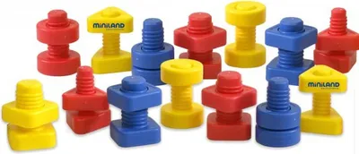 Immagine prodotto di Dadi e bulloni in plastica, set di 48 pezzi miniland