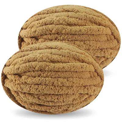 Immagine prodotto di Lana extra grossa per lavorare a maglia e all'uncinetto, 2 gomitoli da 500g, color kaki, larghezza 2 cm