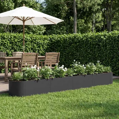 Obrázok produktu pre Maison Exclusive – Vyvýšený záhradný box, čierna farba, 380 x 40 x 40 cm, oceľ