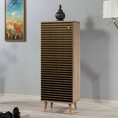 Imagen del producto de Giadeite - Zapatero, 50x38x135h cm, Roble Marrón, 16 Pares