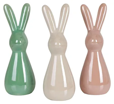 Image de Céramique lapin de Pâques figure décoration intérieure ménage étagère table Pâques rebord de fenêtre