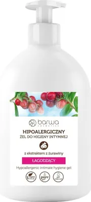 Productafbeelding van BARWA hypoallergene hydraterende gel voor intieme verzorging, cranberry, 500 ml