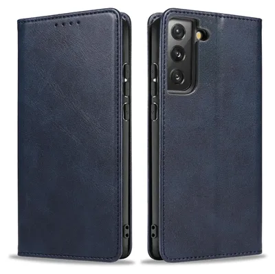 Produktbild von Handyhülle für Samsung Galaxy S21 FE Kunstleder Flip Cover Hülle Klapphülle Case Kartenfach Farbe: Blau