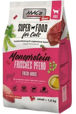 Produktbild von MAC's Cat Mono Frisches Pferd 1.5kg, Adult, Pferd, 1,5 kg, Getreidefrei
