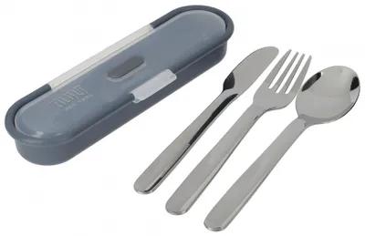 Produktbild von BUILT Set de Besteck de Travel de Stainless Steel 18/8 Knife Spoon & Fork 20 x 6 x 3cm