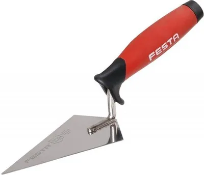 Produktbild von Edelstahl Putzkelle 140mm mit Gummigriff für Dachdecker, 1,0 mm stark