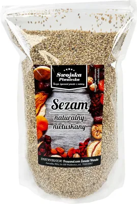 SEZAM NATURALNY NIEŁUSKANY 500g SWOJSKA PIWNICZKA
