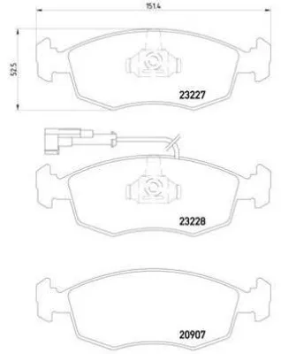 Produktbild von BREMBO Bremsbeläge Satz Vorne für FIAT PALIO Weekend (178DX) P 23 076