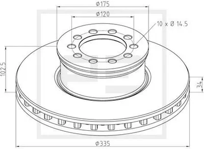 Image de Disque De Frein Mb Atego Fi335Mm Avant