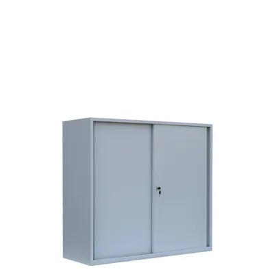 Produktbild von Schiebetürenschrank Aktenschrank Sideboard aus Stahl Grau 109x120x45cm 550145