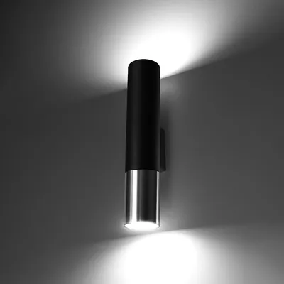 Productafbeelding van Wandlamp, wandarmatuur Sollux Kinkiet LOOPEZ, zwart/chroom, merk HOMLA