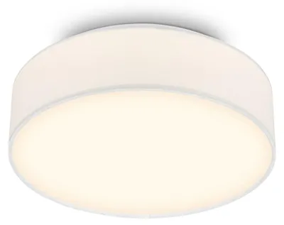 Produktbild von Briloner LED Deckenlampe Stoffschirm Ø30x10,5 cm Rund 16W 1800lm 3000K Warmweiß Weiß - Deckenleuchte Wohnzimmer Schlafzimmer Küche Flur