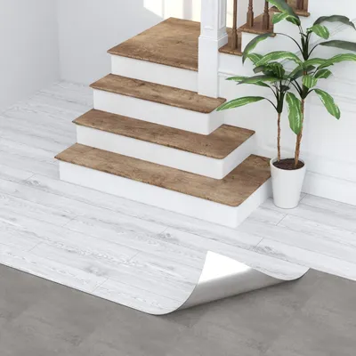Obrázek produktu pro PVC podlahová krytina s dřevěným vzorem, šedá barva, 3 m², samolepicí
