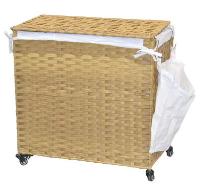 Produktbild von Wäschesortierer mit Rollen, beige