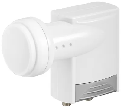 Produktbild von Goobay 67322 Universal Twin LNB, Grau-Weiß - digitaler SAT-LNB für 2 Teilnehmer (4K/HDTV/3D Empfang)