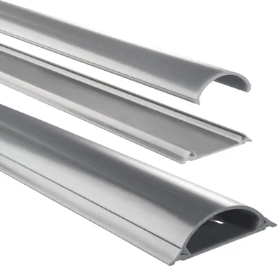 Produktbild von Hama PVC-Kabelkanal halbrund, selbstklebend, 100/7/2,1 cm, Grau