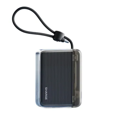 Produktbild von Powerbank SHARGE Flow Go 10000mAh 20W USB C Kabel Schnellladen Schwarz