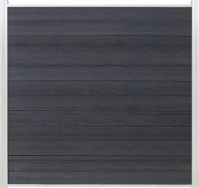 Produktbild von System WPC Steckzaunfeld Set 179x179 cm, anthrazit, coextrudiert, Gartenzaun, Sichtschutzzaun