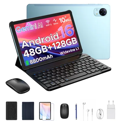 Produktbild von POCKAM P10  PRO 48(8+40)GB+128GB, 10 Zoll, Android 16, 8800mAh, mit Tastatur/Maus/Stift/Hülle usw, BT5.0, 5G WiFi, Gemini AI, 3.5mm Kopfhöreranschluss