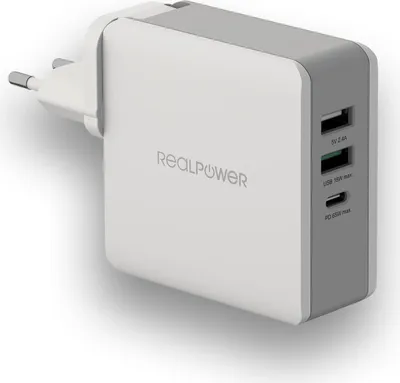 Immagine prodotto di Realpower RealPower DeskCharge-65 Travel Universal Grigio AC Indoor