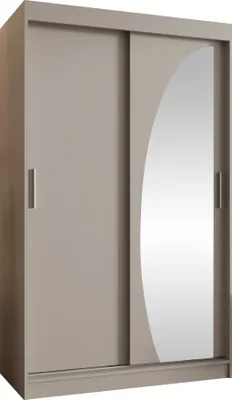 Produktbild von MIRJAN24 Kleiderschrank Wika 120, Schwebetürenschrank mit zwei Kleiderstangen, Garderobe (Farbe: Cashmere, Größe: 120 cm, mit Schubladen)
