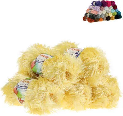 Produktbild von Fransen-Strickgarn Yumos 5 Knäuel je 150m/100g Strickgarn Wolle Strickwolle