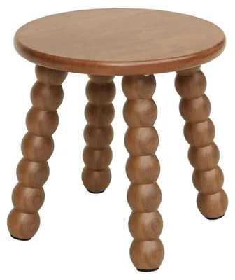 Massivholz-Hocker, 28x28x27 cm, Walnuss, für Küche & Bad