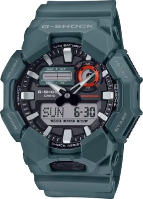 A close-up studio shot of a G-Shock watch against a white background.