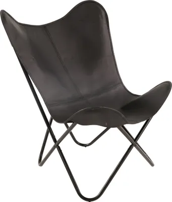 Produktbild von Lesli Living Butterfly-Sessel Buffalo 75x75x87 cm Schwarz