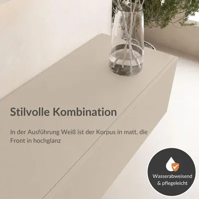 Produktbild von WEST TV-Lowboard 2x 100cm, wandhängend, mit Stauraum, versetzt montierbar, Kaschmir