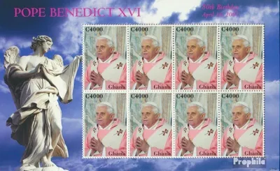 Produktbild von Briefmarken Ghana 2007 Mi 4023 Kleinbogen (kompl.Ausg.) postfrisch 80. Geburtstag Papst Benedikt XVI.