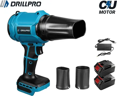 Obrázok produktu pre Drillpro 21V akumulátorový vzduchový ventilátor 13-stupňový výkon 300 W, bezdrôtový motor, prietok vzduchu 41 m/s, ľahká konštrukcia, EU zástrčka – s 2 akumulátormi