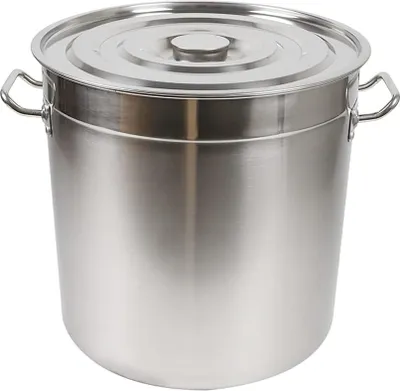 Produktbild von Silbrig Edelstahl Kochtopf Eintopfpfanne 50L Küche Universaltopf Gemüsetopf Campingkochtopf mit Deckel
