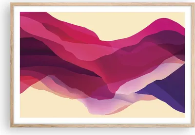 Produktbild von Gerahmtes Poster - Rahmen in heller Eiche - Abstraktion Berge Rosa - 91,5x61 cm - Wand Bild - Wanddeko - Wandbilder - Wandposter - Bilderrahmen - Bilder - Kunstdruck - Wandbild - P2NAA91x61-4288