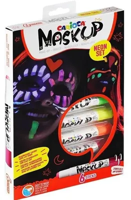 Image de CARIOCA Marqueurs pour le visage Masque Up, 6pcs Neon