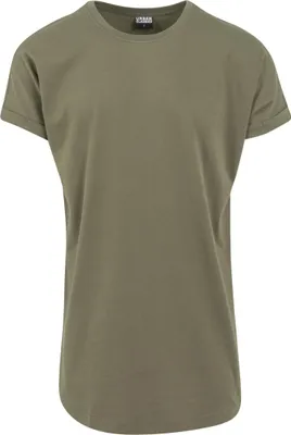 Produktbild von Urban Classics Herren T-Shirt Long Shaped Turnup Tee, lässiges T-Shirt für Männer, in langem Schnitt, erhältlich in vielen Farben, Olive, L